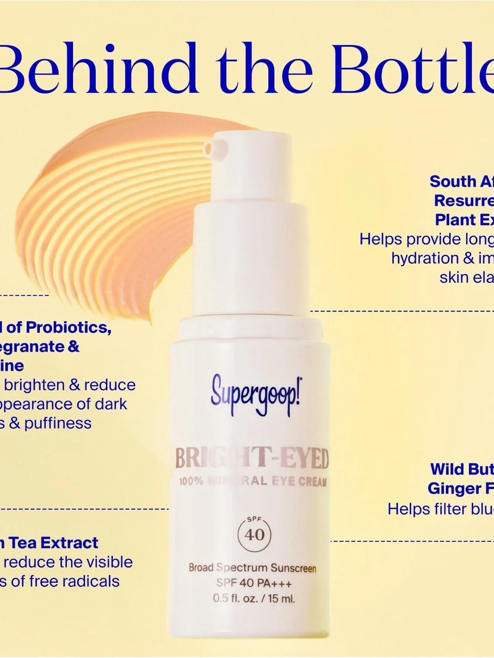 NEW Supergoop Bright-Eyed 100% Mineral Eye Cream SPF 40